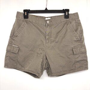 Vintage Women's Calvin Klein Cargo Shorts 100% Cotton Khaki Green Size 10